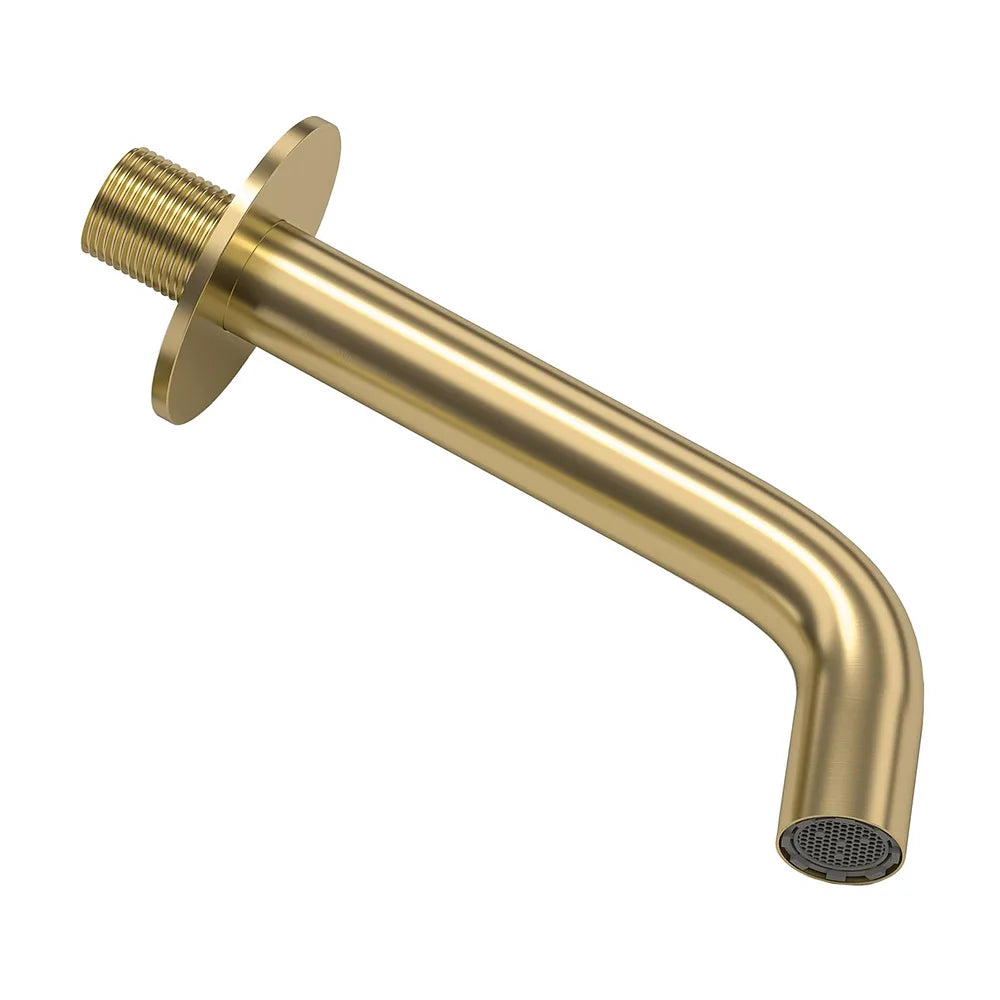 Caño de lavabo redondo empotrado 21 cm oro mate protección PVD de Valaz Valaz