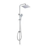 modern and adjustable shower column with a square chrome design in stainless steel without faucet by Valaz