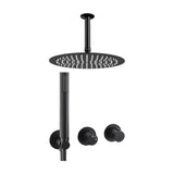Recessed ceiling mounted single handle shower matte black cold start 20 cm Selva by Valaz