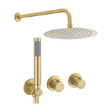 Shower built in single lever wall mounted cold water inlet matte gold finish 30 cm Selva by Valaz