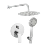 25 cm round chrome wall mounted single handle recessed shower Vaca by Valaz