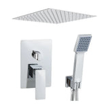 Recessed chrome ultra thin shower with ultra flat rain shower head minimalist Limia by Valaz