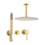 recessed single handle round ceiling mounted matte gold Guadiana by Valaz
