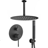 titulo: Recessed shower modern design luxury matte black single lever 2 way ceiling showerhead 25 cm Torina by Valaz