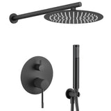 Ducha empotrada monomando 25 cm negro mate dos funciones rociador lluvia y alcachofa Torina de Valaz