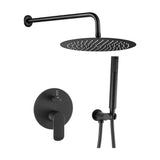 built in shower single handle two way with rain shower and handheld shower head matte black 20 cm Tuejar by Valaz