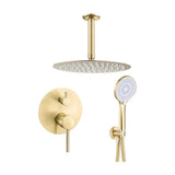 Shower recessed single-handle ceiling mounted matte gold with PVD protection wide lever 20 cm <Cabriel> by Valaz
