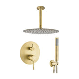 Shower recessed single handle ceiling round antique gold 25cm Júcar by Valaz