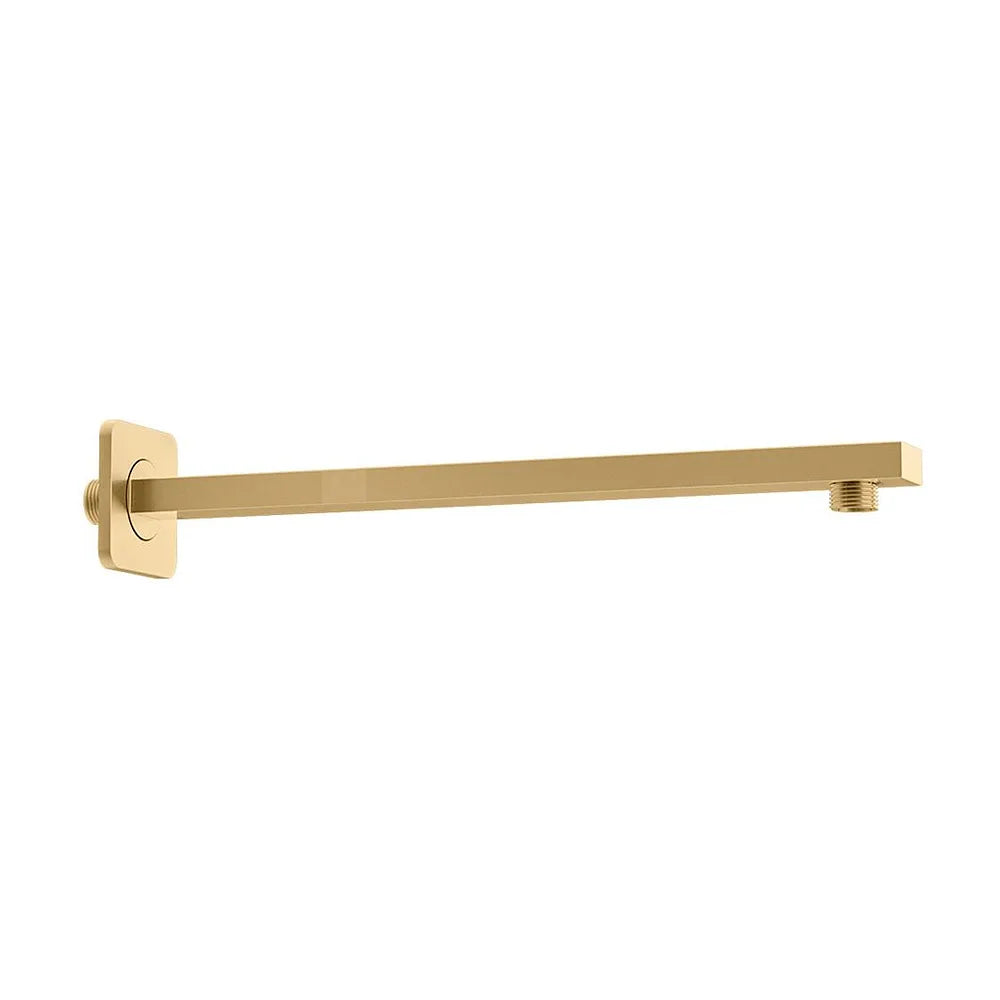 Detalle de acabado y materiales de Ducha empotrada monomando a pared cuadrada con rociador de 20 cm en oro mate y PVD...