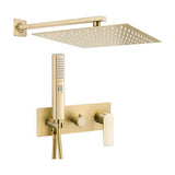 Shower in wall single handle square wall mounted matte gold PVD protection Miño by Valaz