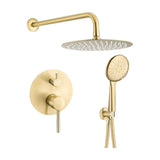 In wall shower single handle wall round brushed gold with wide lever Cabriel by Valaz