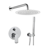 Shower recessed single lever wall mounted round chrome 20 cm Tuejar by Valaz