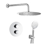 Wall mounted thermostatic chrome shower with rain shower head and 30 cm handheld shower Cabriel by Valaz