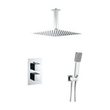 recessed thermostatic shower ceiling square chrome 40 cm Eresma by Valaz