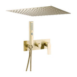 Recessed shower single handle two way ceiling flush brushed gold Miño by Valaz
