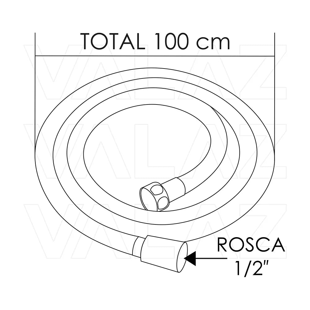 Vista principal de Flexo antitorsión cromado 100 cm rosca de media pulgada de Valaz