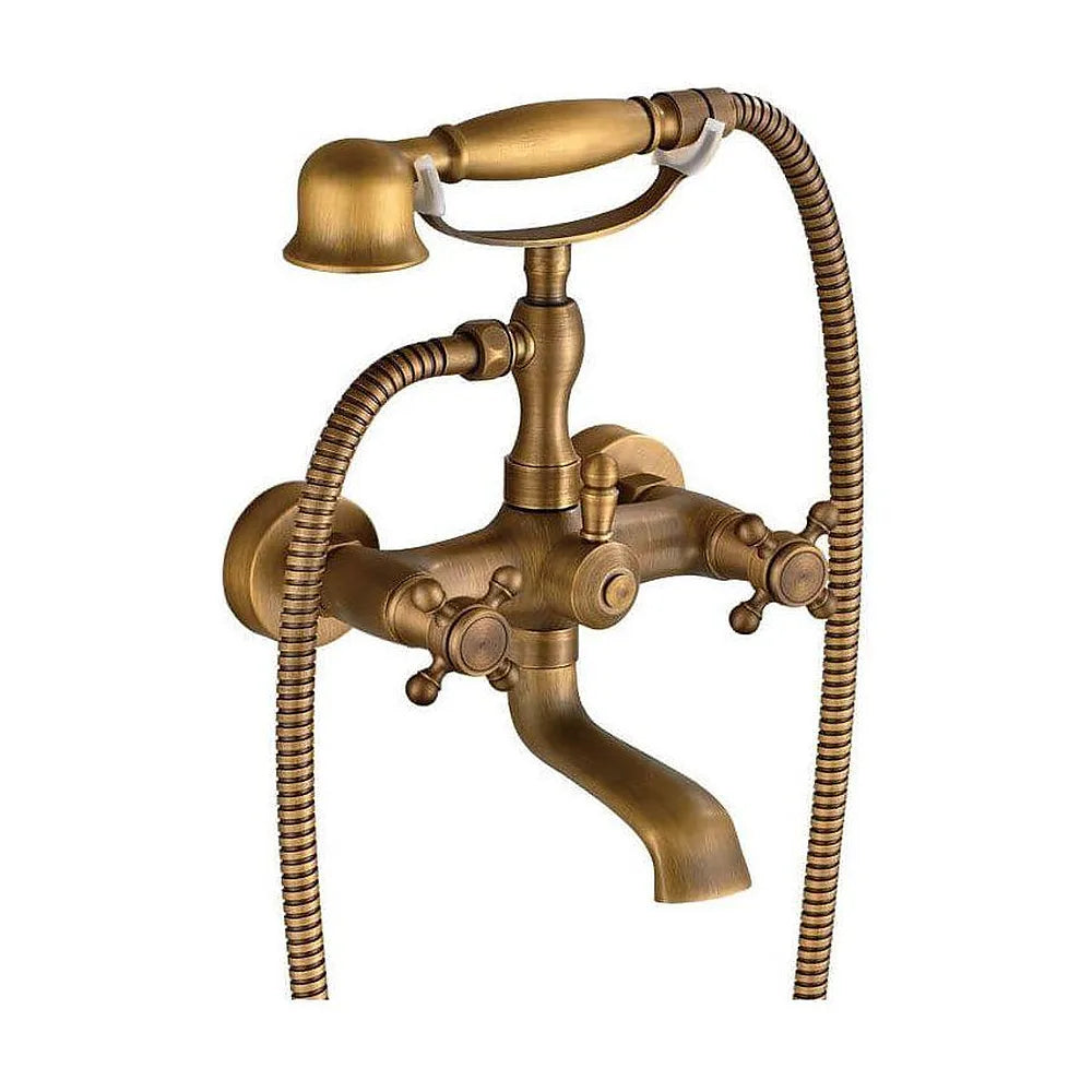 Griferia de banera retro dorado viejo bimando vintage con controles separados para agua fria y caliente Adaja de Valaz Valaz