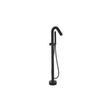 Floor-standing bath tap with riser in matte black brass Turia by Valaz