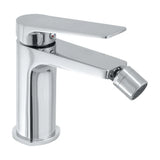 bidet faucet compact and rounded design chrome finish single lever ergonomic swivel spout standard installation Valdivia by Valaz