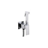 Bidet faucet recessed square brass and stainless steel with 150 cm hose chrome Tajo by Valaz