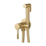 Round recessed bidet faucet 2 way matte gold with PVD protection luxury lever Torina by Valaz
