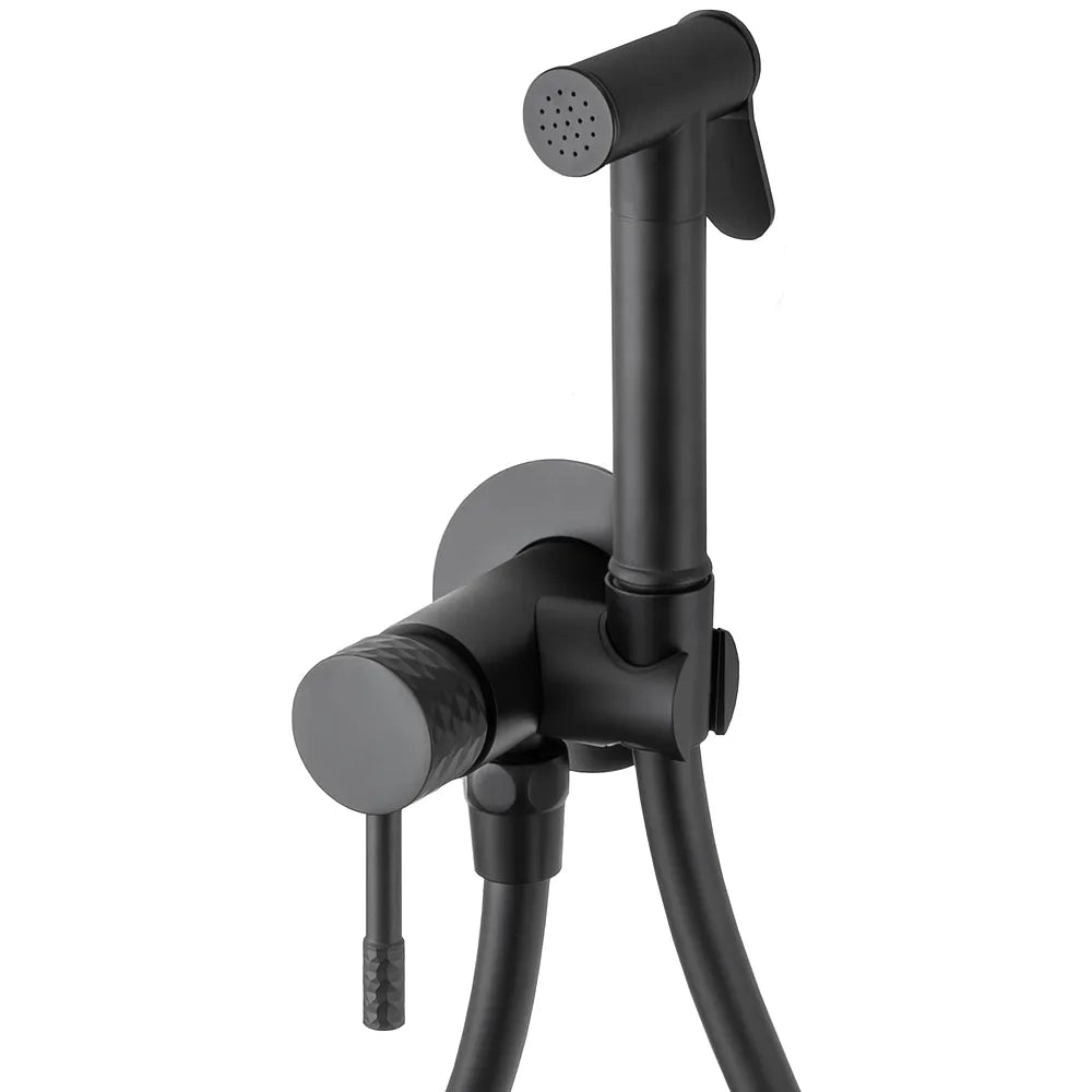 Grifo de bidet empotrado redondo negro mate con maneta luxury Ofin de Valaz Valaz