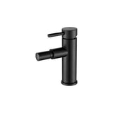 Grifo de bidet monomando con estructura redonda y caño recto en negro mate Palancia de Valaz