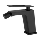 Grifo de bidet monomando cuadrado negro mate con maneta hueca Cabrera de Valaz