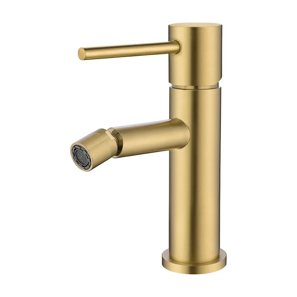 Grifo de bidet monomando redondo oro mate con protección PVD Ebro de Valaz Valaz