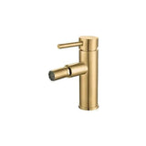 Bidet faucet round single lever brushed gold brass, Jabalón by Valaz