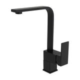 Kitchen faucet rotating square matte black single handle Lor by Valaz