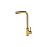 Round pull-out kitchen tap single lever in brushed gold Amur by Valaz