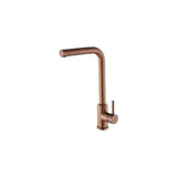 Pull out kitchen faucet single lever round rose gold brass, Amur by Valaz