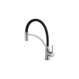 Flexible kitchen faucet with single handle and swivel spout color gun metal Pas by Valaz