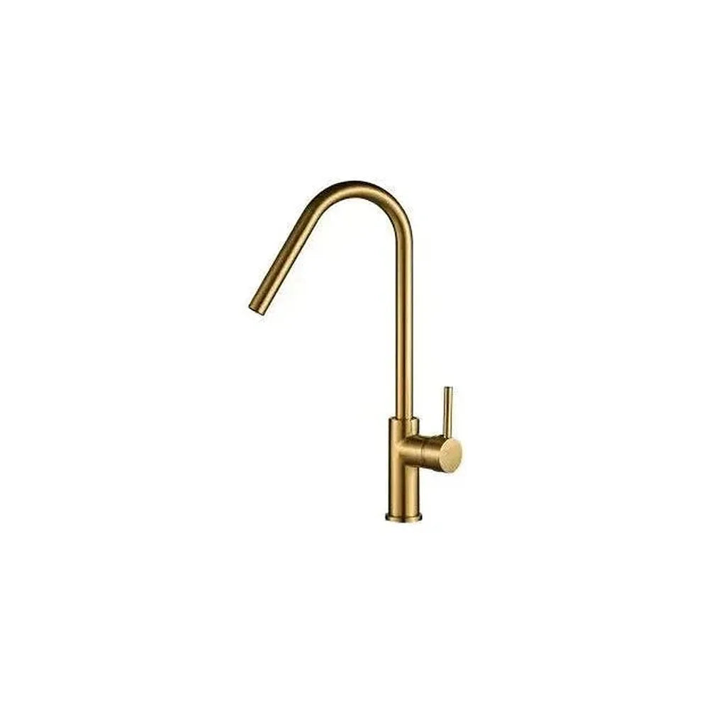 Grifo de cocina monomando alto con 2 latiguillos en dorado cepillado Misuri de Valaz Valaz