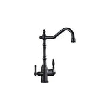 3 way kitchen faucet with integrated reverse osmosis outlet, matte black vintage design Orinoco by Valaz