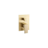 Single Handle Wall Mounted Shower Faucet With Square 2 Way Body Satin Gold Finish Valaz