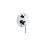Wall mounted shower faucet single handle 2 way round body chrome finish by Valaz