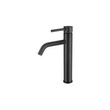 High Arc Bathroom Faucet With Cold Water Flow Single Handle Made Of Brass Matte Black Ason by Valaz