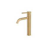 Round bathroom sink faucet single lever cold water brass brushed gold Ason by Valaz