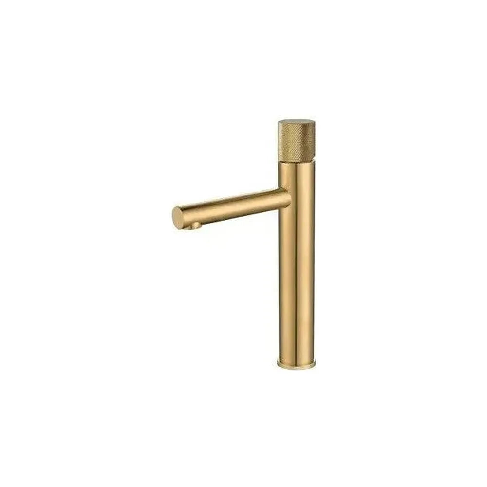 Grifo de lavabo alto monomando de caño recto en latón dorado satinado Bidasoa de Valaz Valaz