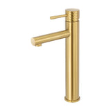 Grifo de lavabo alto monomando para pica con maneta luxury en dorado cepillado Birim de Valaz