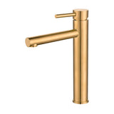high arc single handle bathroom sink faucet matte gold PVD brass ceramic cartridge 35 mm Palancia by Valaz