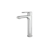 tall single handle round brass chrome bathroom sink faucet Turia by Valaz