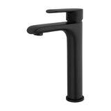 Grifo de lavabo alto para pica monomando redondo en negro mate Turia de Valaz