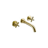 Concealed two-lever basin tap round in brushed gold Nalon by Valaz