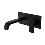 Torneira de lavatório embutida quadrada bico curvo preto fosco 21 cm Niagara da Valaz