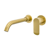 Torneira de lavatório embutida redonda monocomando ouro fosco com proteção PVD cano de 21 cm Cenia da Valaz