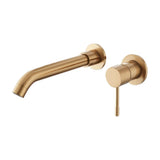 sink faucet recessed round single handle brushed gold lever luxury spout 21 cm Ofin by Valaz