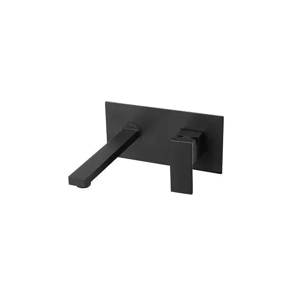 Grifo de lavabo empotrado monomando cuadrado en latón negro mate Tajo de Valaz Valaz